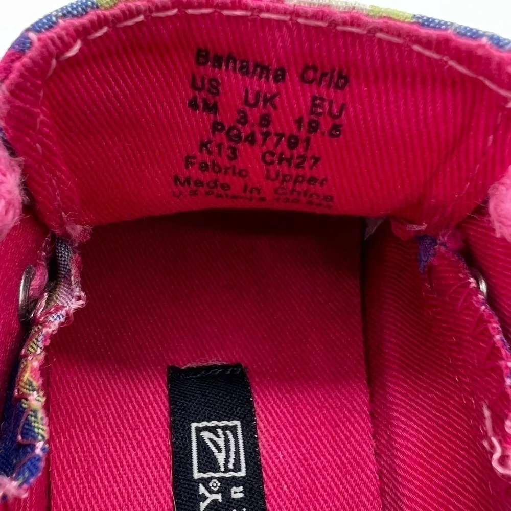 SPERRY TOP SIDERS BABY GIRL PINK AND BLUE PLAID SIZE CRIB 4